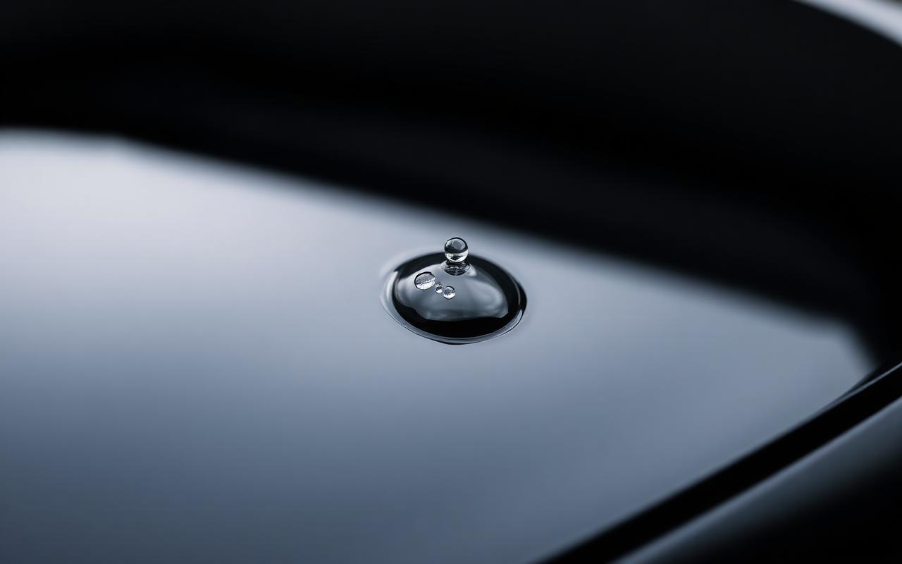 Wasserperlen auf transparenter Lackschutzfolie